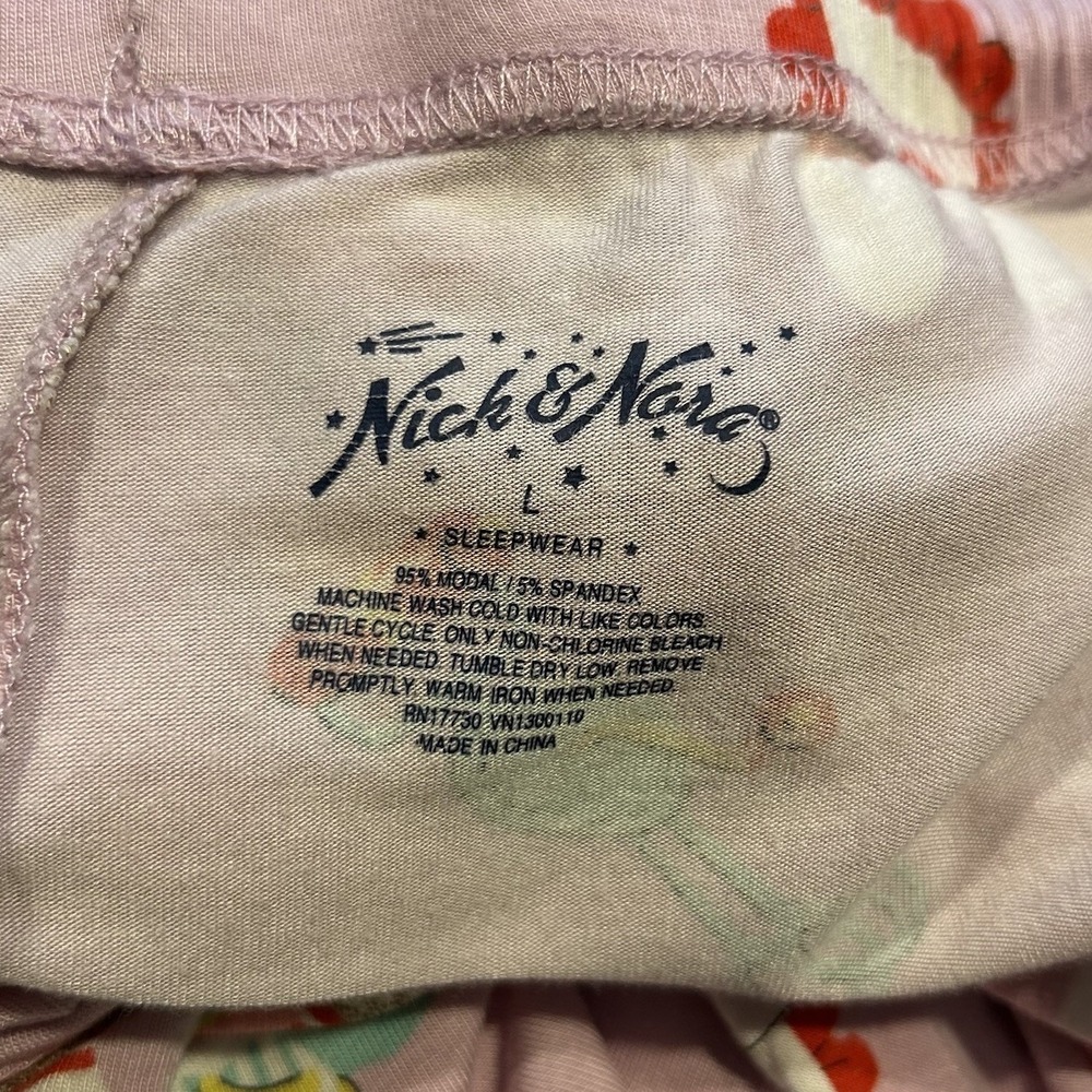 Nick & Nora Pajama Set Sock Monkey Baker 2 Pc‎ Top Bottom PJs Size Large - Picture 8 of 8